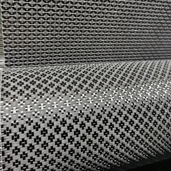 Rollo de tejido híbrido de fibra de carbono Jacquard 3K color plata metalizada para piezas de automoción